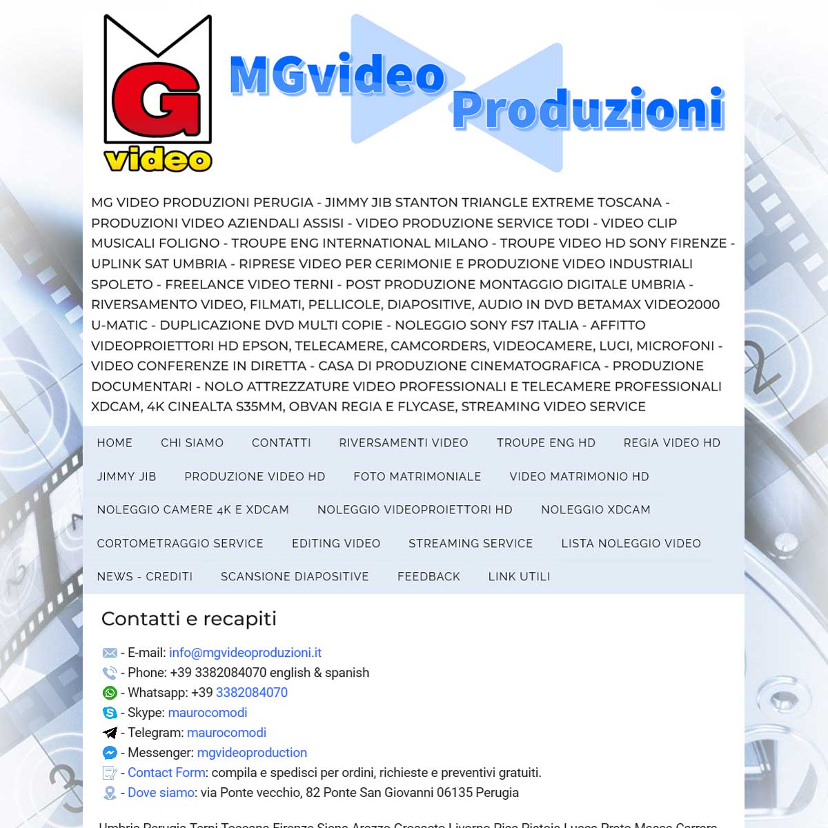 Sito di MG Video Produzioni