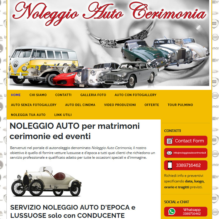 Sito specializzato nel noleggio di auto per il cinema, televisione, servizi fotografici, moda, pubblicità, matrimoni ed eventi aziendali. Sito specializzato nel noleggio di auto per il cinema, televisione, servizi fotografici, moda, pubblicità, matrimoni ed eventi aziendali.