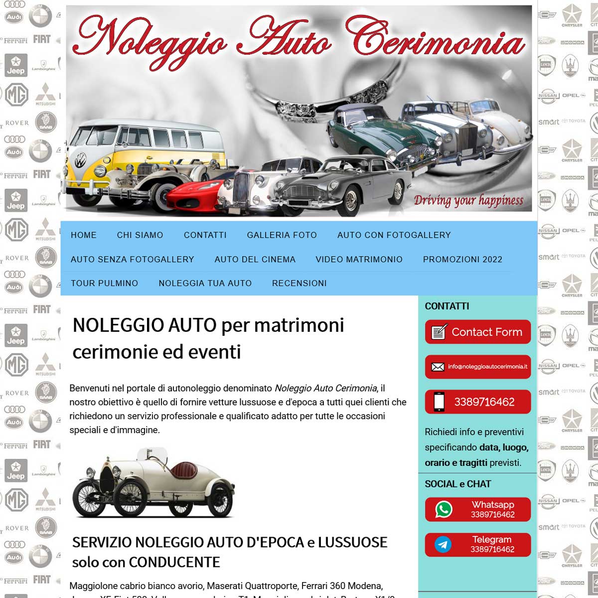 Sito di Noleggio Auto per Cerimonie